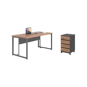 Jogo Arquivo E Mesa Ampli Noce Preto