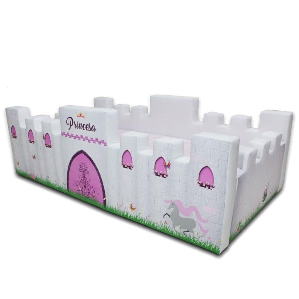 Cama Infantil Castelinho Totalmente Estofada - Cor Branca Tamanho:infantil