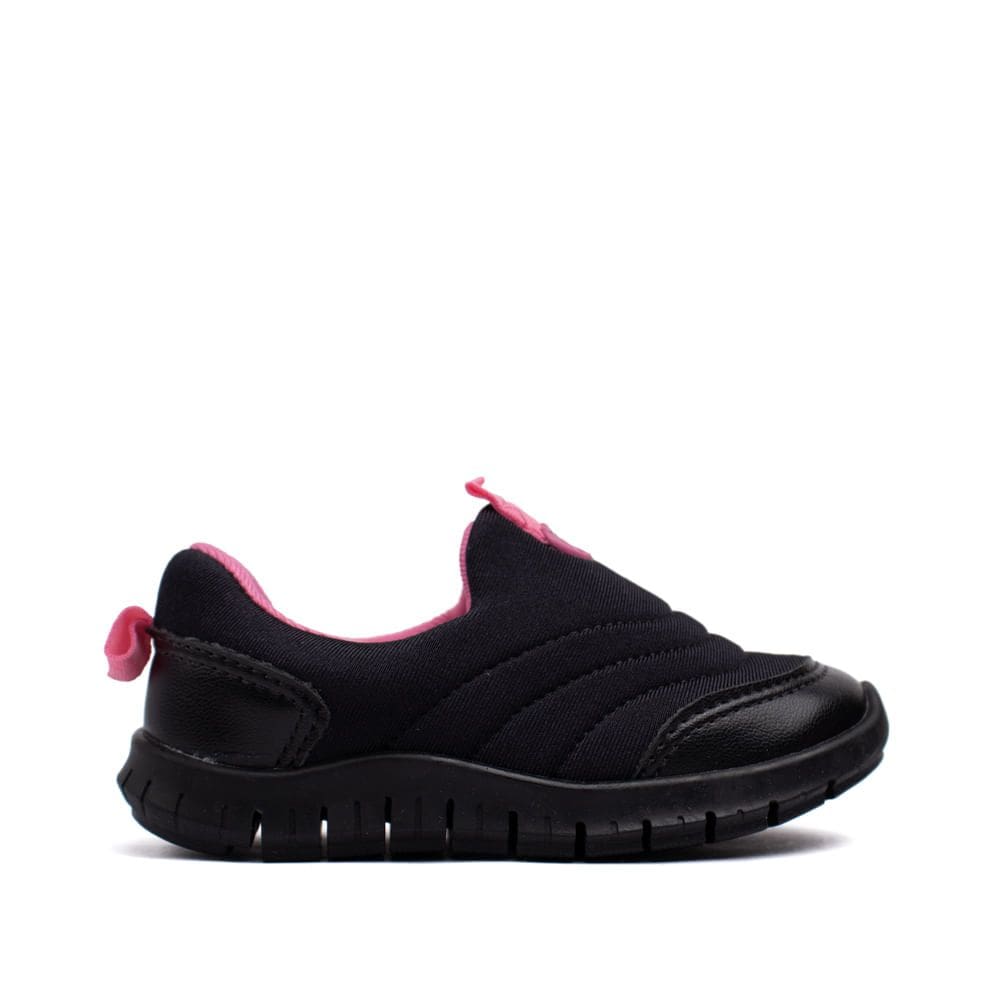 Tênis Infantil Molekinha Tecido Preto/rosa