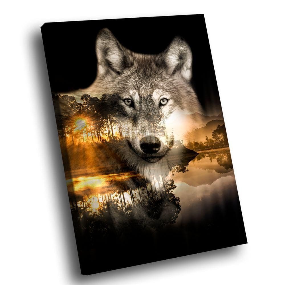 Quadro Lobo Natureza -- Br Artes