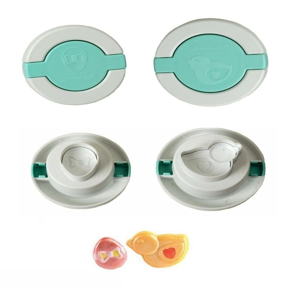 Kit 2 Cortadores Páscoa 3d Confeitaria Biscoito Silikomart