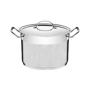 Caldeirão Professional Em Aço Inox Fundo Triplo Com Tampa Plana Detalhe Satinado 24 Cm 7,