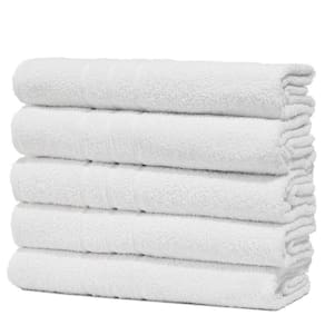 Kit 5 Toalhas De Rosto Branca Hotel Macia Felpuda - Prata - Branco