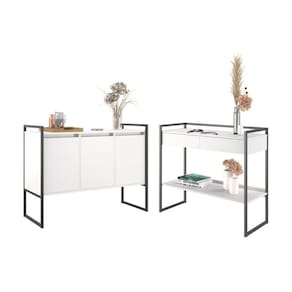 Kit Buffet E Aparador Industral Plis Branco