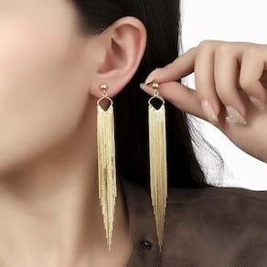 Brincos Femininos Franja Longa Luxo Mulheres Casamentos