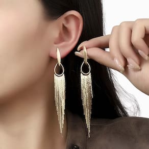 Brincos Femininos Franja Oval Casamentos Mulheres Luxo