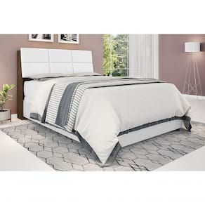 Cabeceira Box Queen 1,58 Isis Malbec Com Painel Class Branco - Framar Móveis