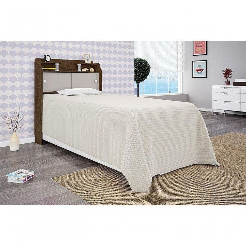 Cabeceira Box Solteiro 0,88cm Elisa Malbec Ou Malbec-off White - Framar Móveis
