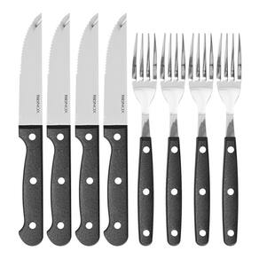 Conjunto de Talheres Faqueiro para Churrasco Jumbo Inox 8 peças Preto Brinox 2554/308