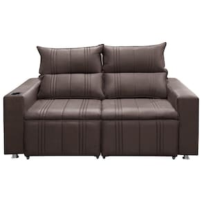Sofá 2 Lugares Retrátil E Reclinável Madri 1,50m - Suede Café