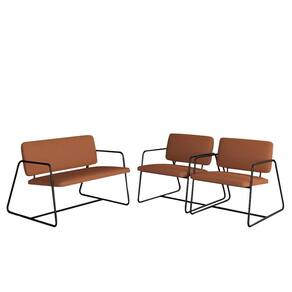 Conjunto Namoradeira C/ Poltronas Sintra Industrial Pto/terracota - Ma