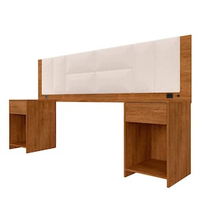 Cabeceira Estofada Cama Casal Mumbai C/led Fre/bouclé Off White - M.a