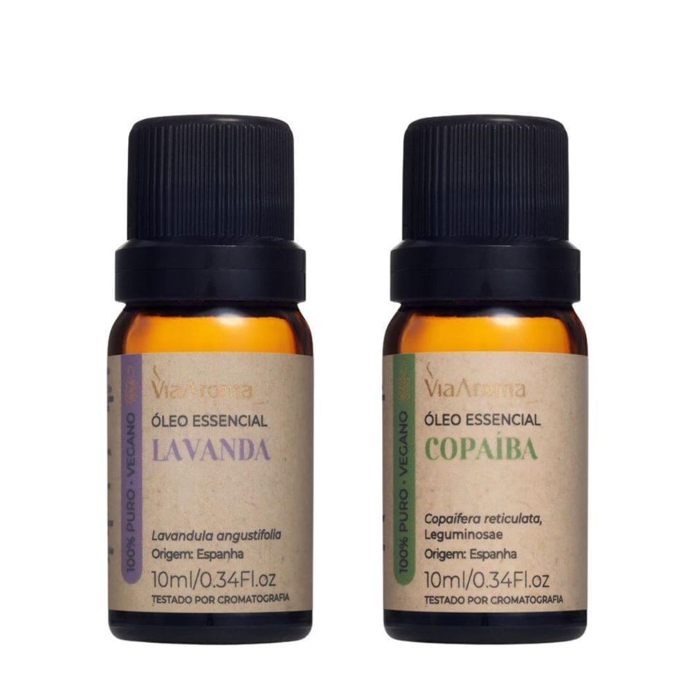 Kit 2 Óleo Essencial Puro Lavanda e Copaíba Via Aroma
