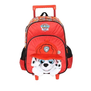 Mochila de Rodinhas Sem Alça Luxcel Patrulha Canina Vermelho
