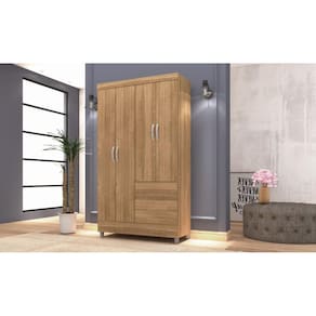 Guarda Roupa Ideal Plus 4 Portas e 2 Gavetas - Nature - Vila Rica