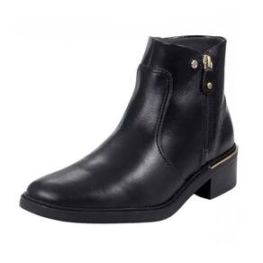 Bota Feminina Casual Cano Baixo Couro Comfortflex