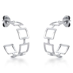 Brinco Feminino Argola Aço Inox Hipoalergênico Luxo Prata