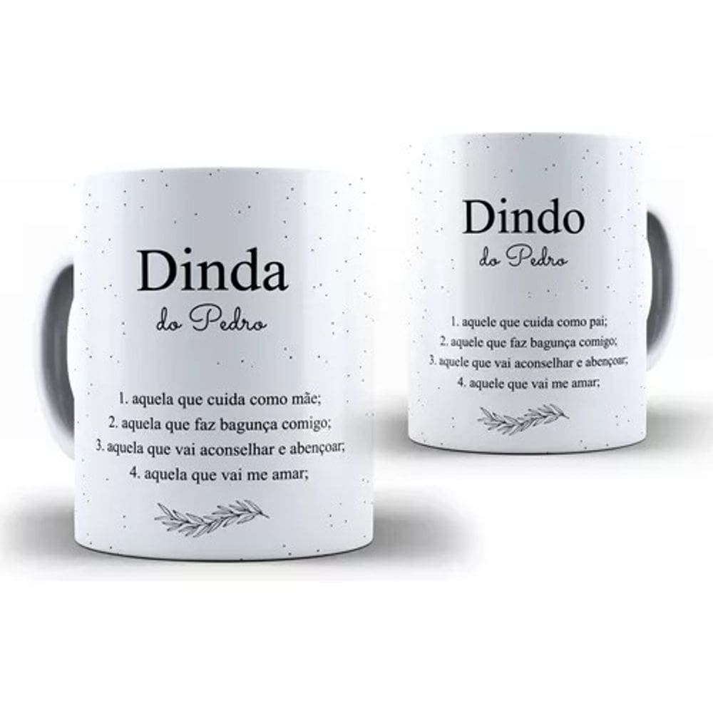 Caneca De Batismo Padrinho Madrinha Batizado Dindo E Dinda