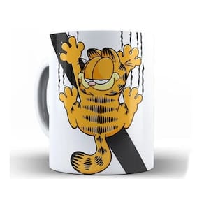 Caneca Garfield Personalizada Com Nome + Caixa - Xícara 325ML Porcelana Super Branca Cerâmica
