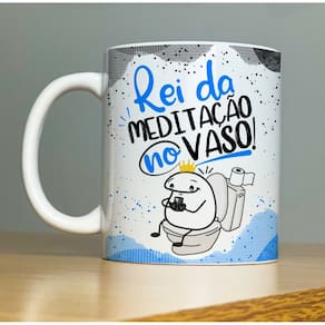 Caneca personalizada dia dos pais rei da meditação no vaso porcelana alto brilho