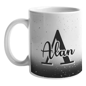 Caneca Xícara Personalizada Porcelana Alfabeto Masculino