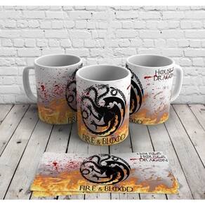 Caneca Branca de Porcelana House of the Dragon