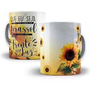 Caneca Girassol Frase Porcelana Personalizada