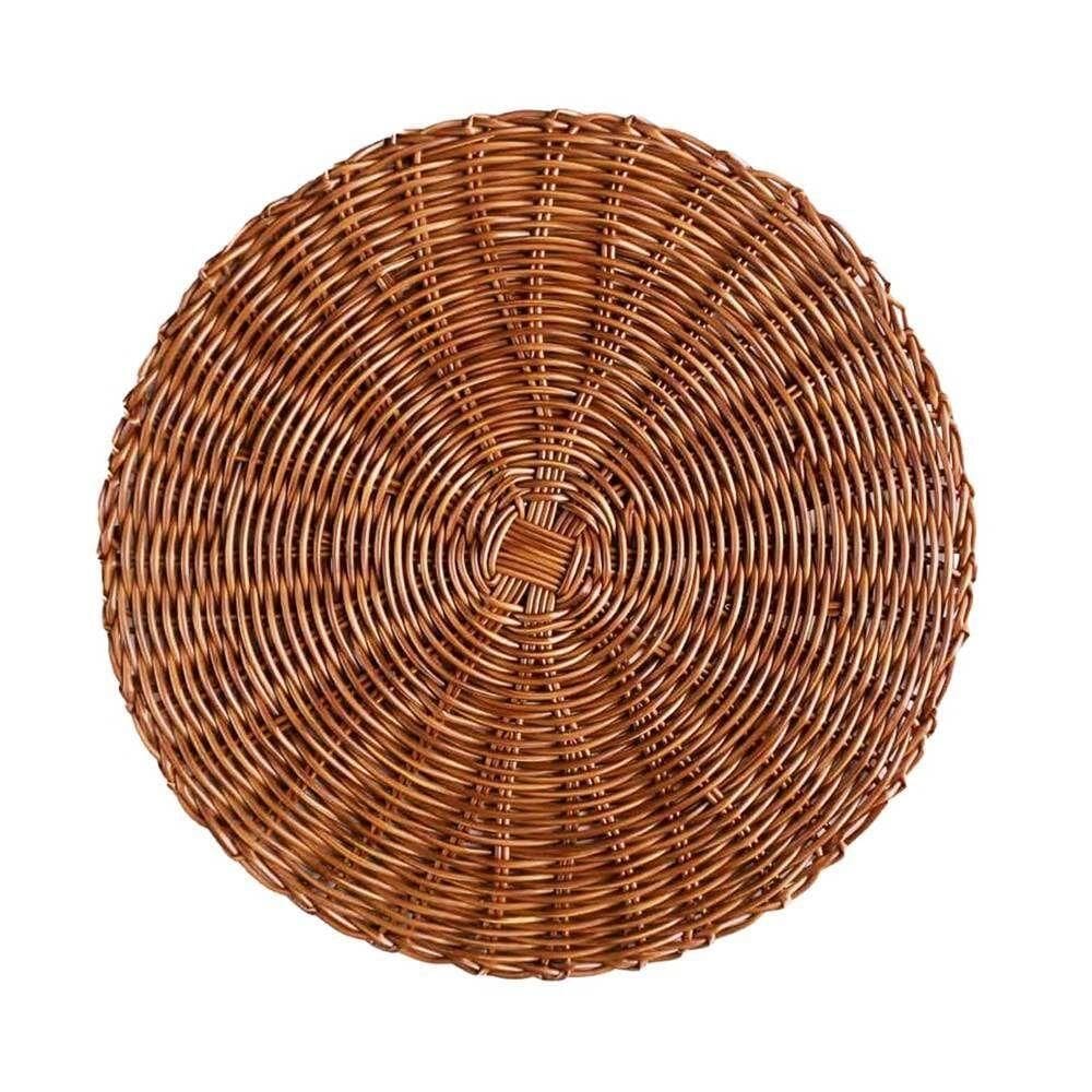 Lugar Americano De Plástico Rattan Marrom Lyor 38cm