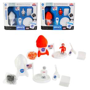 Kit Nasa com Astronauta, Foguete e Solo Lunar Brinquedo