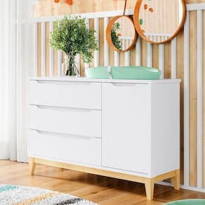 Cômoda Infantil Retrô Com Porta Coleção Amor Perfeito