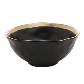 Bowl de Porcelana Dubai Preto e Dourado 7cm x 15cm - Wolff