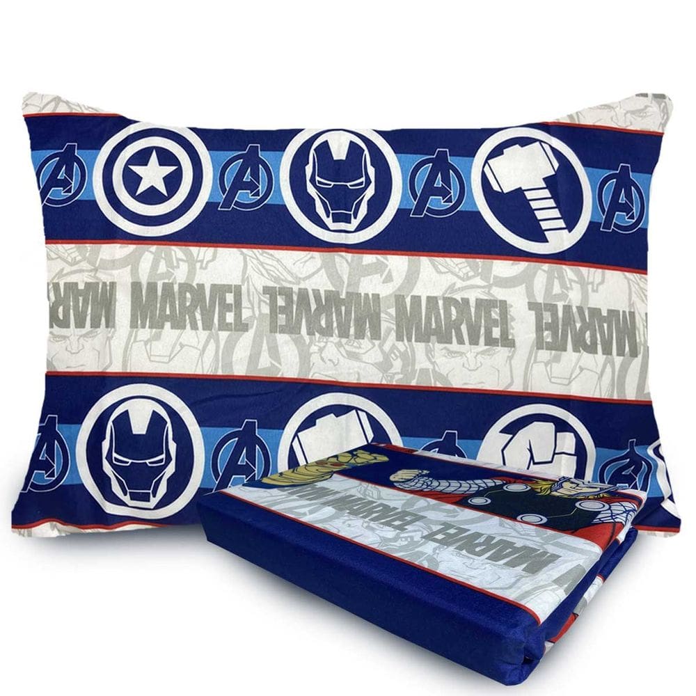 Jogo de Cama Microfibra Solteiro Estampado Avengers 1,40 m x 2,20 m Com 2 peças Lepper