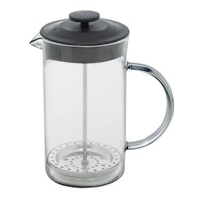Cafeteira Prensa Francesa de vidro com Tampa Preta 600ml