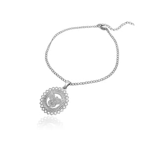 Pulseira com pingente de pomba espirito santo de aço