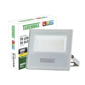 Refletor Taschibra Led Tr Slim 50W Luz Branco Quente 3000K Branco Bivolt