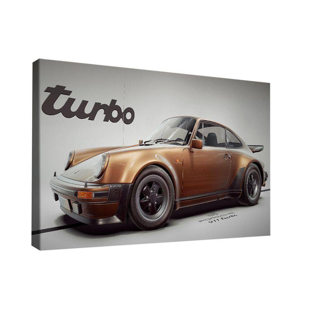 Quadro Porsche Gold 911 Turbo Br Artes