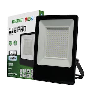 Refletor Taschibra Tr Led Profissional 150W Luz Branco Fria 6500K Preto Bivolt