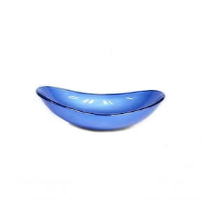 Cuba de Vidro Oval 47cm Azul Escuro