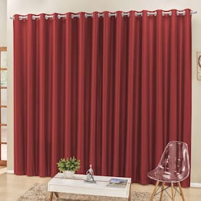 Cortina 2 Mts Sala Quarto Escritório Semiblackout Para Varão Vermelha