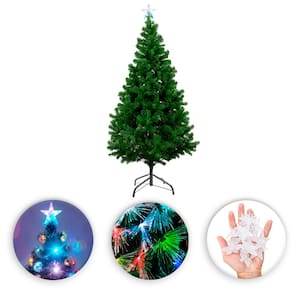 Arvore de Natal Com Pisca Led E Estrelinhas 137x16cm