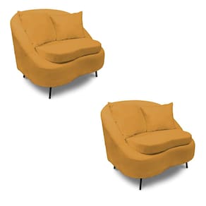 Poltrona Decorativa Orgânica Pé Ferro Pto Kit 2 Zaya Bouclê Most C05 - D`Rossi