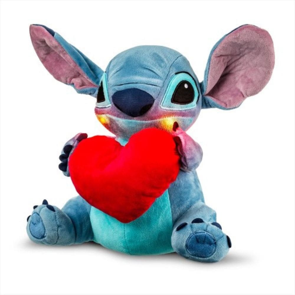 Boneco Pelúcia Macia Stitch Coração Interativo Luz e Sons 30cm Multikids BR1513