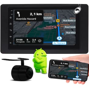 Multimidia 7" Polegadas Android Kangoo 1998 a 2018 Android Auto CarPlay Wi-Fi + Câmera de Ré