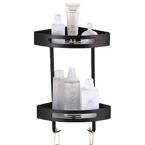 Suporte de Canto Banheiro 2 Prateleiras Porta Shampoo Condicionador Sabonete Box Organizador