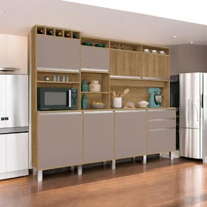 Cozinha Moderna 08 Portas Smart Freijó e Connect