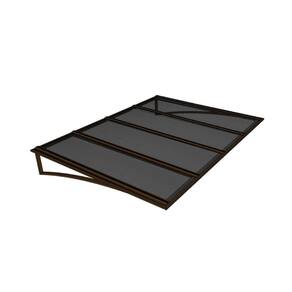 Toldo Fixo Policarbonato Alveolar Fume - 2,00m X 1,00m - Estrutura Bronze