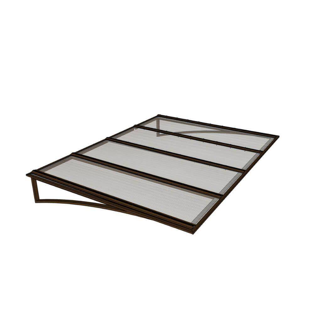 Toldo Fixo Policarbonato Alveolar Cristal - 2,50m X 1,50m - Estrutura Bronze