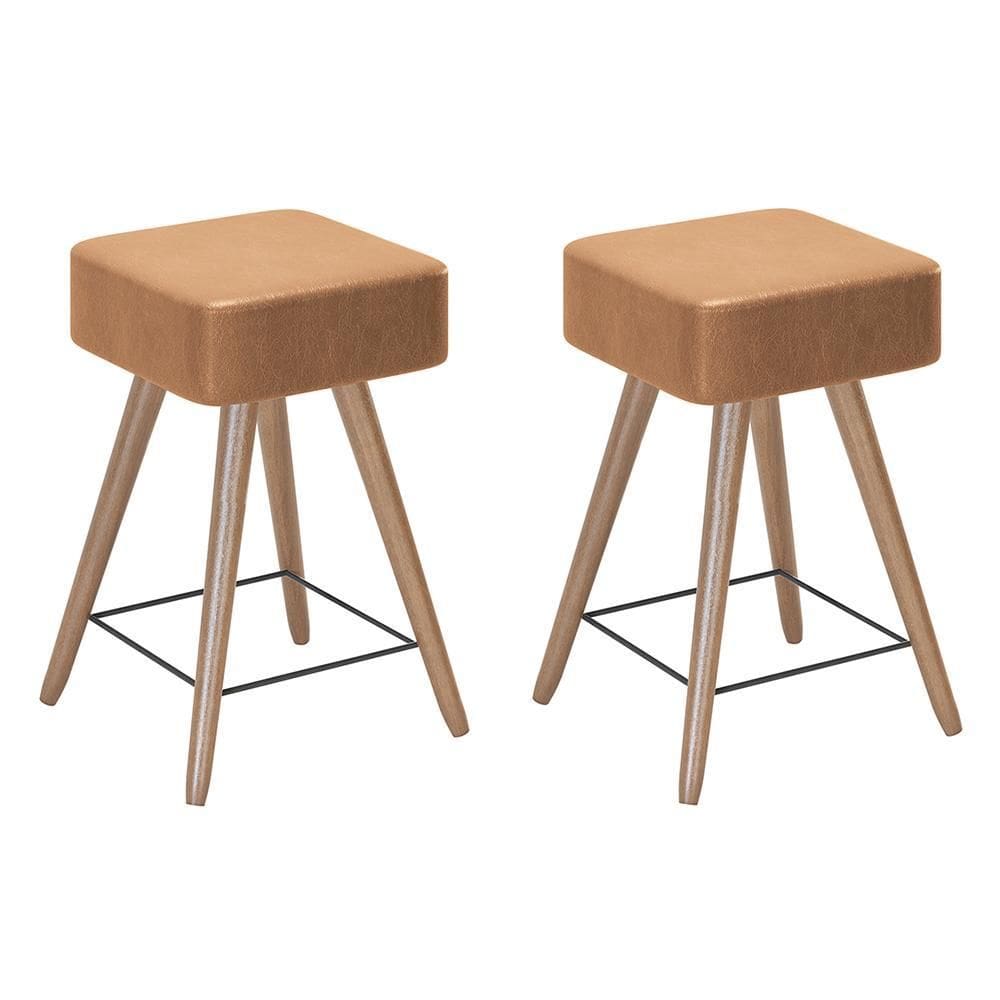 Kit 2 Banco Banqueta Rio Baixa 50cm Couríssimo - Salaone