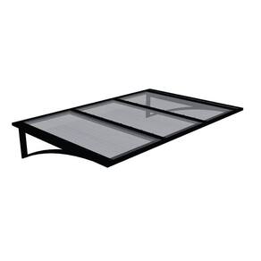 Toldo Fixo Policarbonato Alveolar Cristal - 2,50m X 1,50m - Estrutura Preta