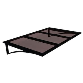 Toldo Fixo Policarbonato Alveolar Bronze - 2,50m X 1,50m - Estrutura Preta
